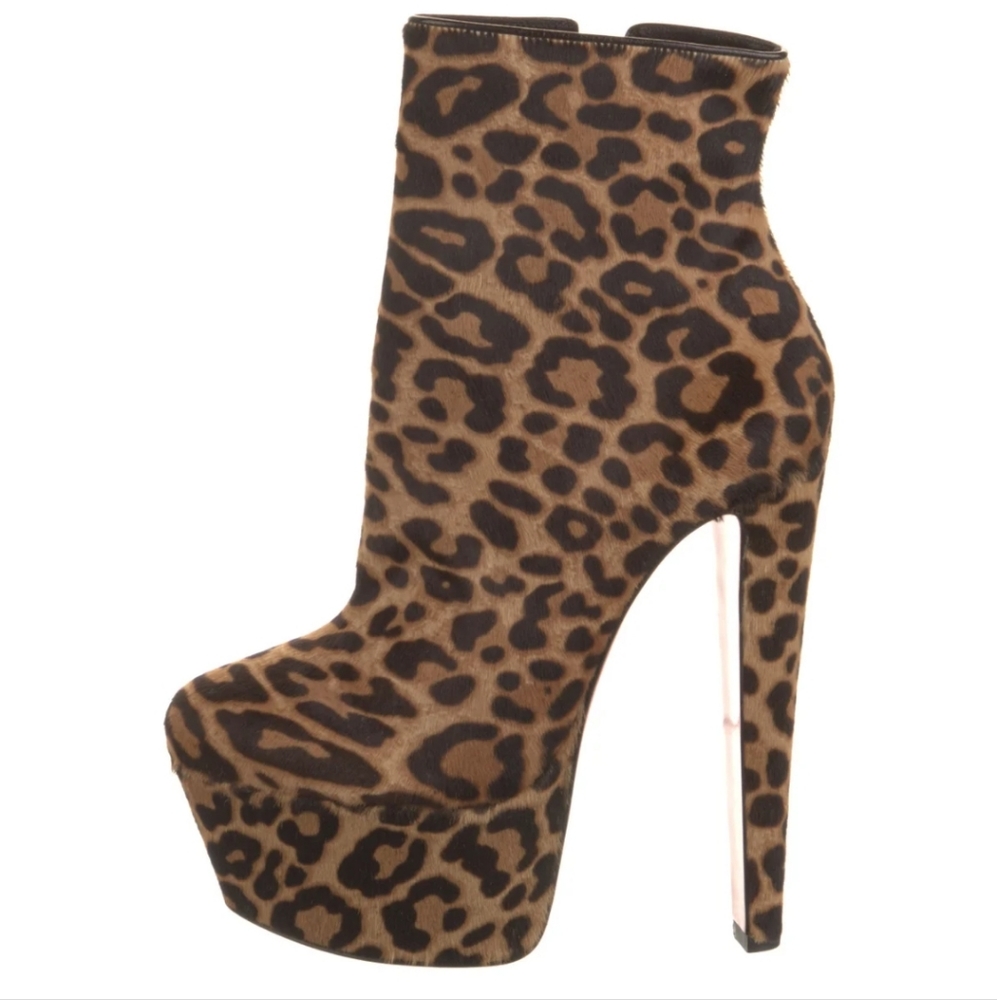 Christian Louboutin Ankle Boots, Animal Print 160 Fierce